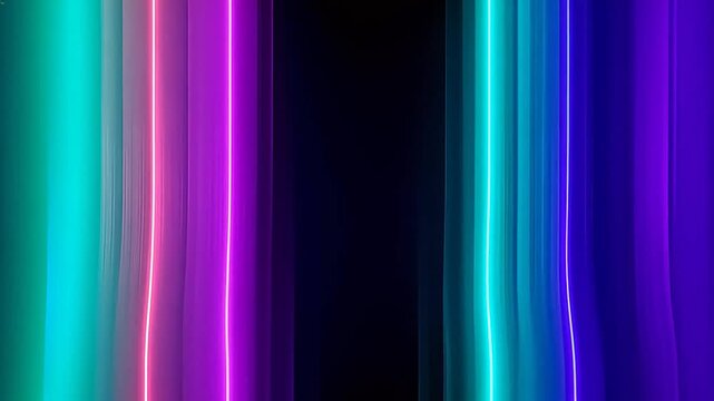 Neon light vertical stripes on dark background