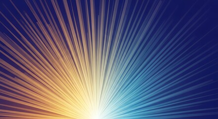 Obraz premium Radiant Abstract Burst of Light and Color Emanating from a Central Point Across a Deep Blue Background