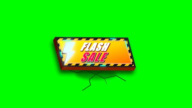 Flash Sale Business Commercial Motion Graphic Green Screen Animation Intense Marketing Offer Exciting Deal Announcement Vibrant Advertising Promotion Rapid Discount Event Digital Retail Strategy