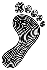 Footprint Patterned Illustration Depicting Impression and Personal Identity, Human Anatomy Concept