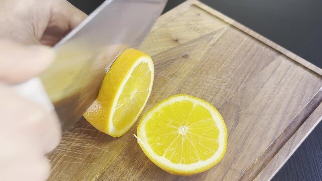 Slicing Fresh Tropical Fruit with Refreshing Natural Juice Flow