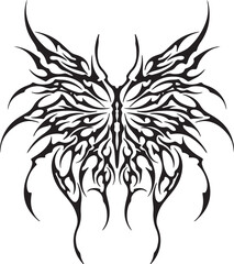 Fototapeta premium Cybersigilism tribal butterfly tattoo design