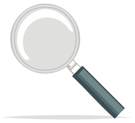 Clean Modern Magnifying Glass Illustration for Search Investigation and Discovery