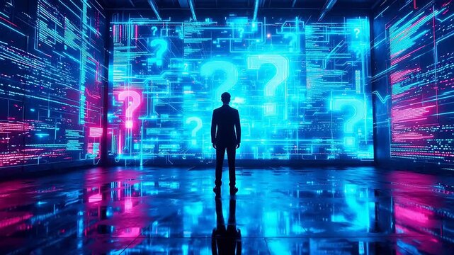 Person in digital data room