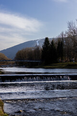 rzeka, wodospad, woda, przyroda, góry, las, kamienie, strumyk, wisła, natura, krajobraz © Estera