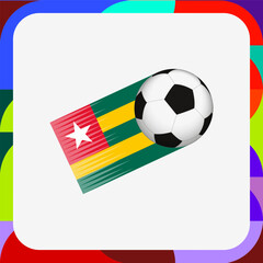 Fototapeta premium Togo Soccer Motion Graphic, Football with Togo Flag Speed Trail.