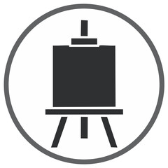 Obraz premium Painting Easel and Blank Canvas Silhouette Icon for Art and Creativity