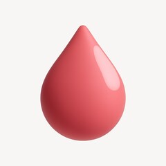 Obraz premium Glossy red liquid drop illustration.