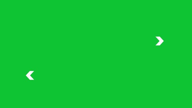 Fast Forward and Rewind Arrow Animation Media Control Icons on Green Screen Background