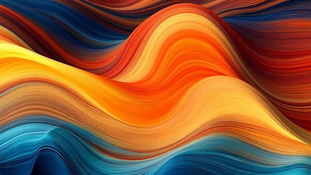 Digital orange blue gradient layered wave abstract background
