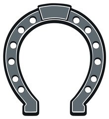 Obraz premium Classic metal horseshoe icon vector illustration for luck and equestrian themes