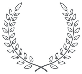 Obraz premium Symmetrical Wreath with Leaves as a Symbol of Triumph, Success, or Achievement