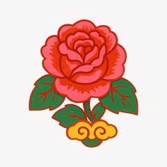 Fototapeta premium Vibrant floral tattoo design