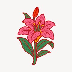 Fototapeta premium Vibrant floral illustration PNG