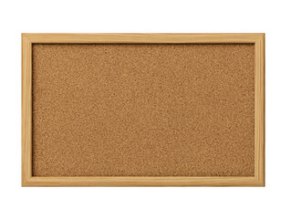 Fototapeta premium Cork bulletin board with wooden frame isolated on transparent background