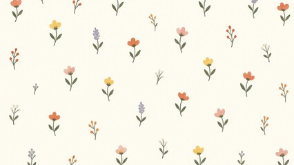 Fototapeta premium Charming floral pattern desktop wallpaper