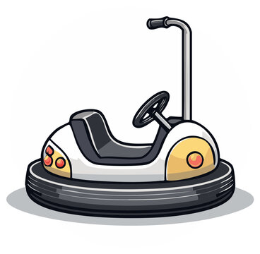 Cartoon bumper car ride illustration amusement park concept