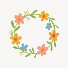 Colorful floral wreath illustration