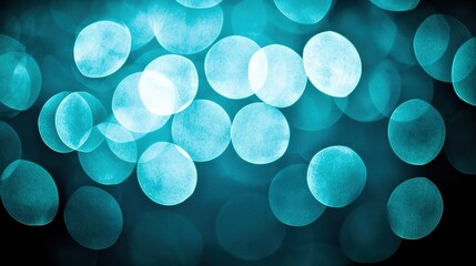 Soft Blue Teal Bokeh Abstract Background with Overlapping Circular Light Orbs and Gentle Depth