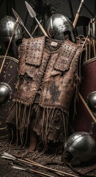 Torn and Stained Medieval Leather Jerkin