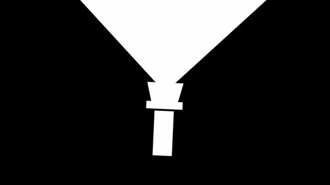 Black and white modern business style power point design template, like a flashlight shining in the dark for presentation or information