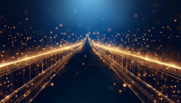 Glowing digital network bridge representing financial technology connection