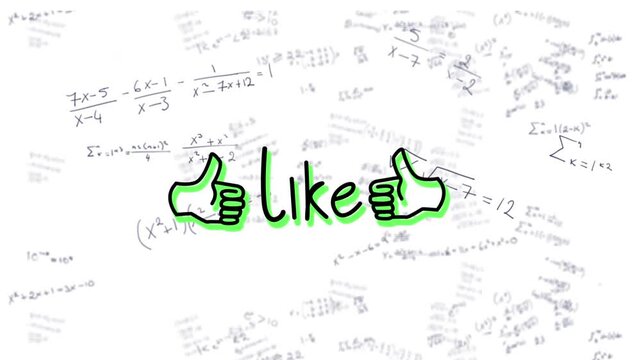 Animation of moving mathematical formulas over white background