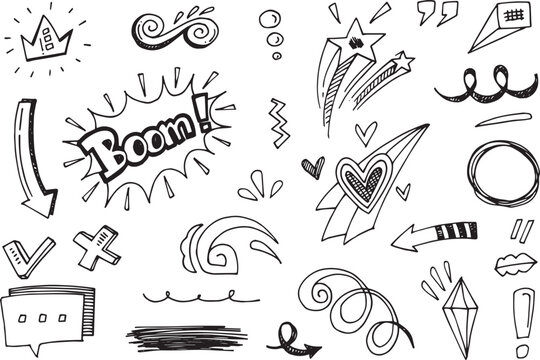 Collection of comic book style illustrations and graphics