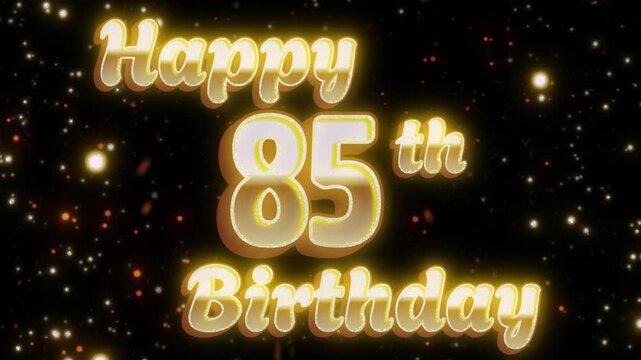 Celebrate a milestone with this animated 85th birthday greeting, filled with golden elegance and sparkle.