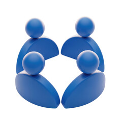 Obraz premium Two 3D blue human figures shaking hands in partnership isolated on transparent background