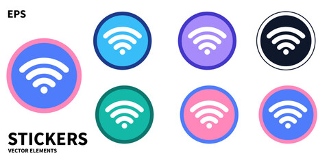 Free wifi sticker round signal badge pack