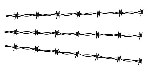 Barbwire fence background. Hand drawn vector illustration in sketch style. Design element for military, security, prison, slavery theme