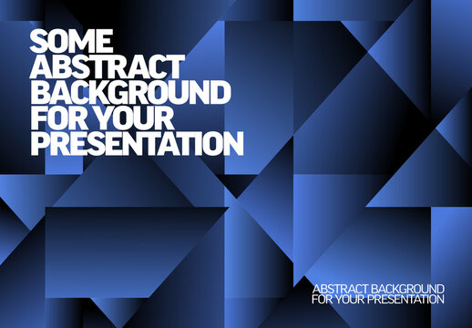 Abstract Geometric Blue Presentation Background with Gradient Triangles