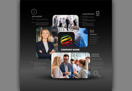 Modern Corporate Company Profile Brochure Template with Photo Placeholders for your Business Photos