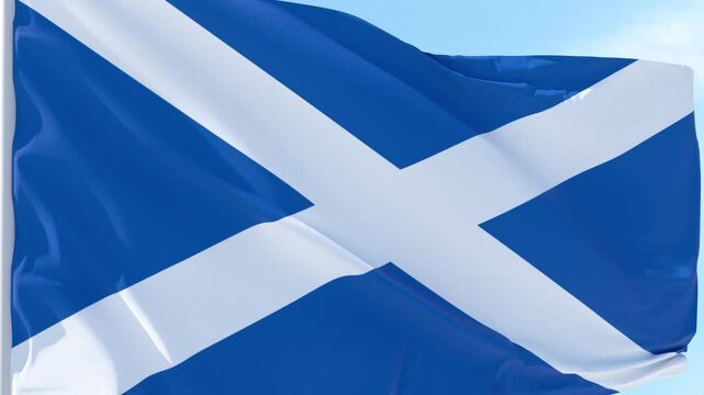 Scotland Flag Waving Seamless Loop 4K