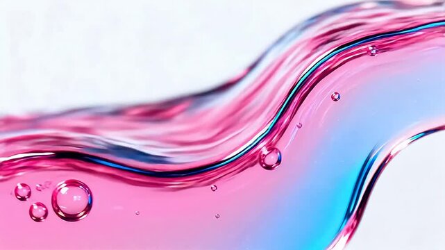 Colorful liquid wave with bubbles
