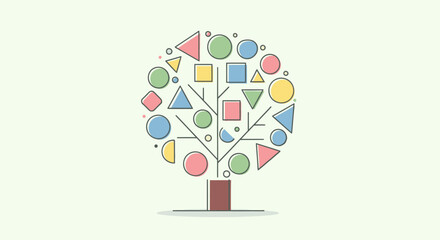 Colorful Shapes Growing from Tree Trunk. © Naswi