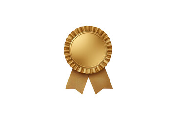 Gold award ribbon medal representing achievement, success, first place, winner, quality, guarantee, and premium value