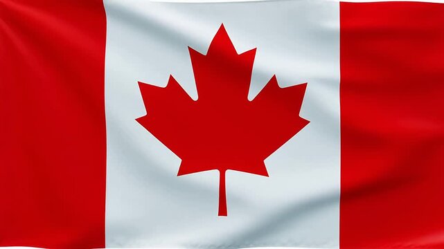 Canadian flag with red maple leaf