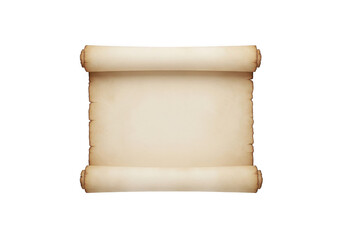 Vintage parchment scroll isolated on transparent background