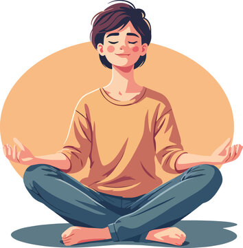 meditazione, relax, yoga, uomo, donna, vettoriale, illustrazione, loto, fitness, corpo, bellezza, fumetti, persone, posa, salute, gravidanza, ponderare, esercizio, stile di vita, rosa, arte, seduta, c