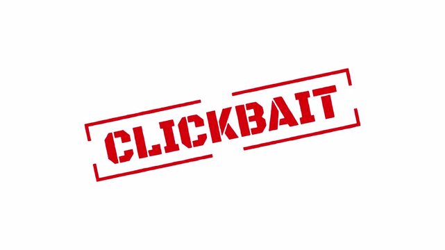 Red Clickbait Stamp Animation with Zoom Out Effect on Transparent Background Social Media Concept