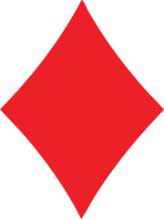 Obraz premium Pure solid red geometric diamond shape flat abstract form solid red fill geometric form flat surface