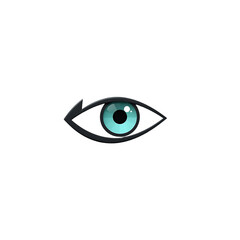 Obraz premium Stylized blue eye icon representing vision, focus, attention, and observation. Great for UI design, security apps, and modern icon collections.