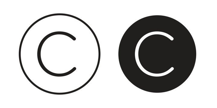 Copyright icon concept. Silhouette, glyph symbol. Isolated design.