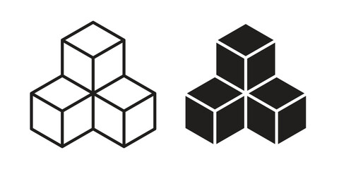 Obraz premium Cube icon concept. Silhouette, glyph symbol. Isolated design.