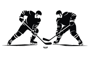 Fototapeta premium Hockey puck motion icon set illustration, dynamic speed effect design with bold black shapes energetic movement strokes and classic sports graphic elements.