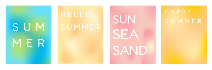 A set of summer blurred backgrounds. Color gradients on a summer theme for creative design. Vector illustration © Ekaterina 
