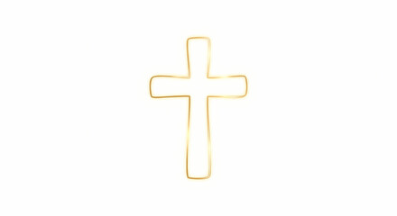 Obraz premium Glowing golden christian cross Easter resurrection symbol victory of light and life over death