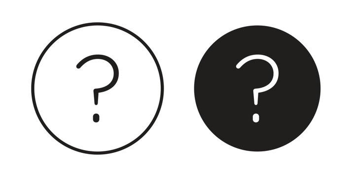 Doubts button icon concept. Silhouette, glyph symbol. Isolated design.